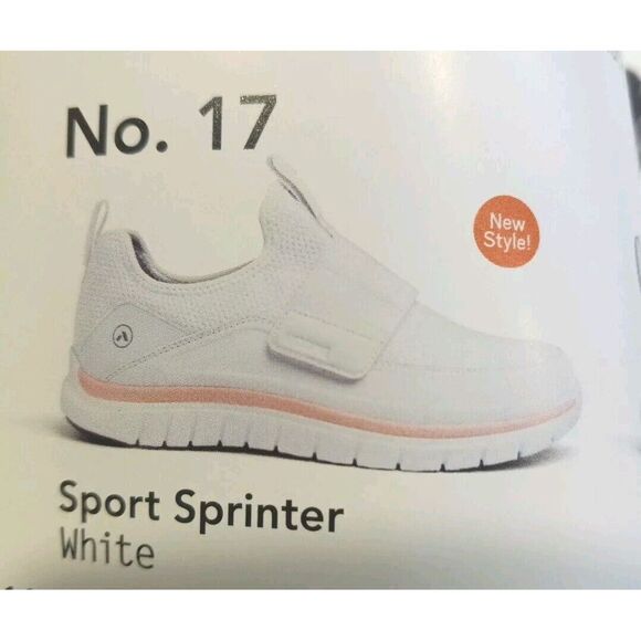 Anodyne 17 Womens White Sport Sprinter Slip Shoes Comfort...